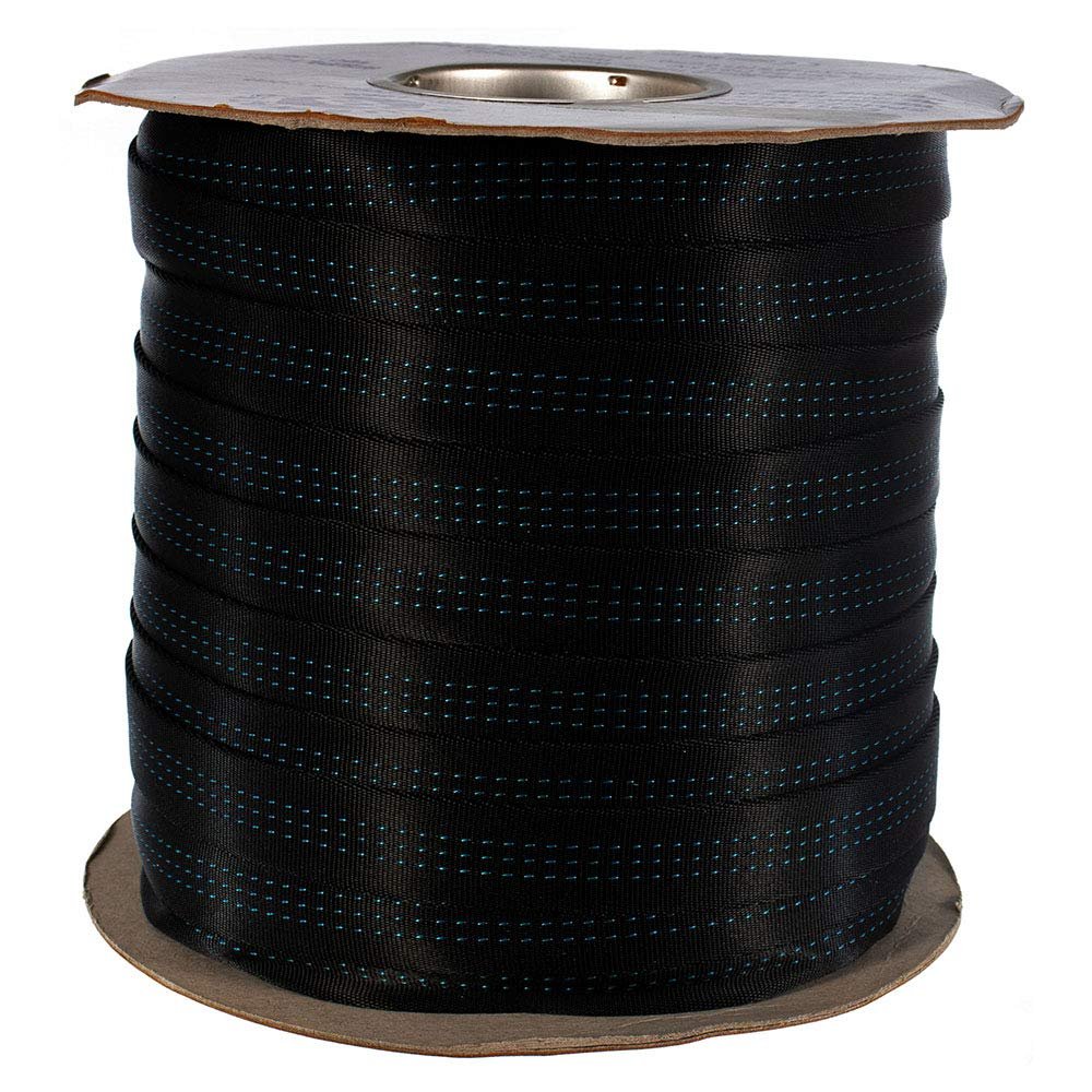 Paracord Planet Tubular Webbing 1 Inches  Heavy Duty Nylon/Rescue Harnesses Work Great for Outdoors (20 Yards - Black)