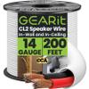 GEARit 14 Gauge Speaker Wire (200 Feet), Black Speaker Cable for Indoor Home Theater or Car Audio, CL2 Rated in-Wall Fire Safety Wire, 2 Conductors, CCA view 1