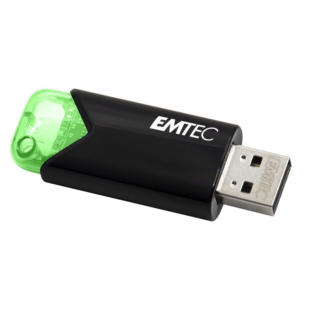 Emtec Click Easy B110 USB 3.0 (3.2) Flash Drive 64 GB External Storage - Green, Black