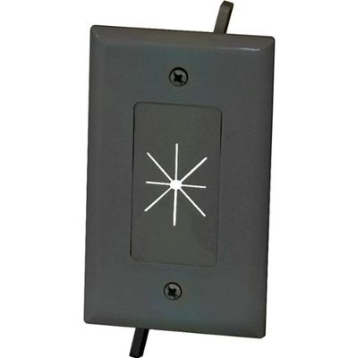 1-Gang Cable Plate with Flexible Opening - Black