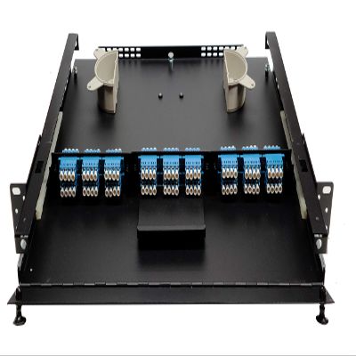 19" 1RU Rack Mount, Steel, 72 Fiber LC/UPC (Blue) Adapters, Patch Only