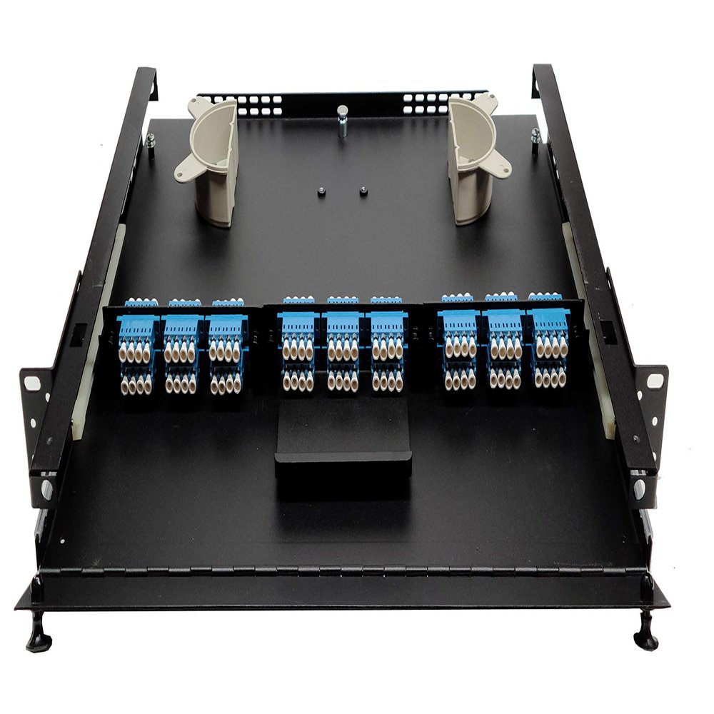 19" 1RU Rack Mount, Steel, 72 Fiber LC/UPC (Blue) Adapters, Patch Only