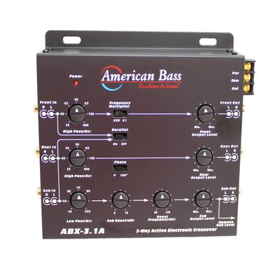 American Bass Black 3 Way Electronic Crossover w/Remote Bass Knob ABX 3.1A