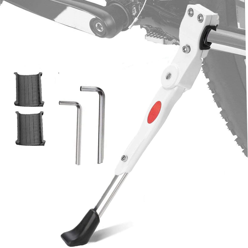 ZOSEN Bicycle Kickstand, Adjustable Bike Side Support Stand for 22 24 26 Inches and 700C Bicycles (White