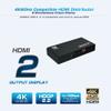 TEC Splitter 1 in 2 Out Distirbutor 4K 18GBPS 60Hz Manual EDID Selection HDMI Full HD 1080 3D Supported - 1 Source 2 Ouput Setup HDCP 2.0 Compliant Amplified Display view 2