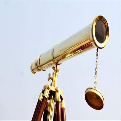 64" Floor Standing Brass Harbor Master Telescope Nautical w/Tripod Stand New Year Gift