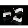 100 PCS 14mm Flat Ethernet Cable Wire Clips Single Coaxial Cable Clamps with Nail Flat Cable Wire Clips for Ethernet Cable Management view 1