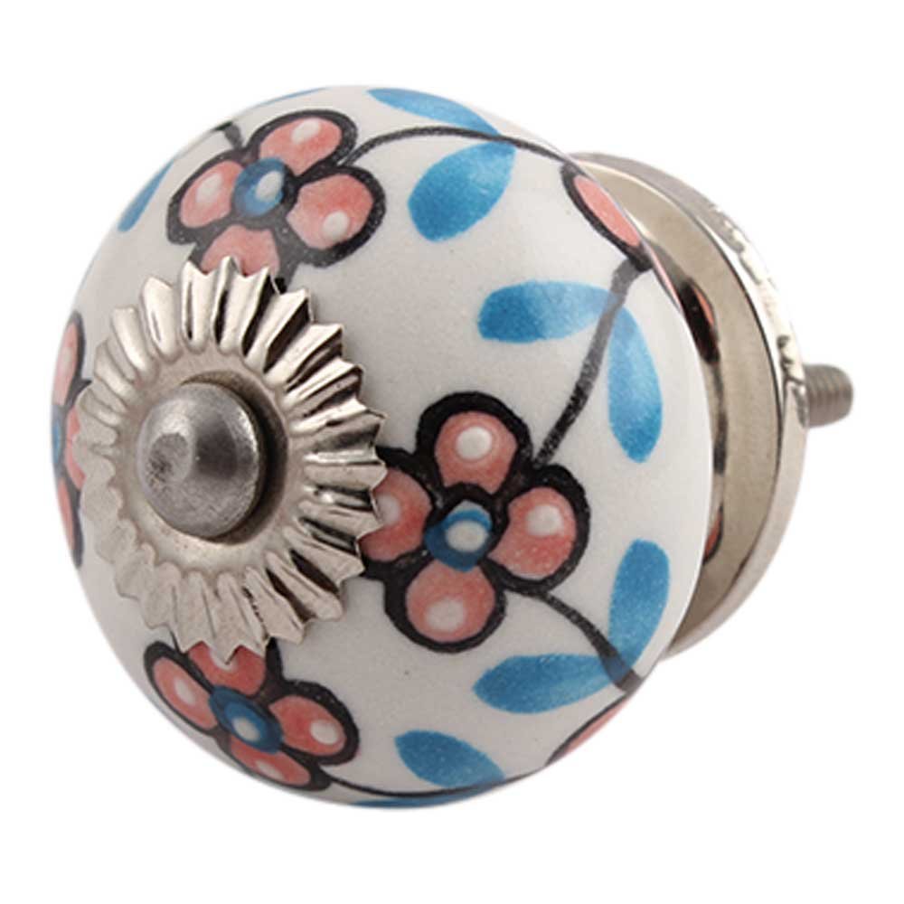 Indian Shelf 2 Piece Peach Tiny Ceramic Chic Dresser Knobs Drawer Pulls Cabinet Handles Stylish Look
