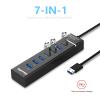 7-Port USB 3.0 Hub, IVETTO Data USB Hub Splitter with 3.3ft Long Cable for Laptop, PC, MacBook, Mac Pro, Mac mini, iMac, Surface Pro and More view 3