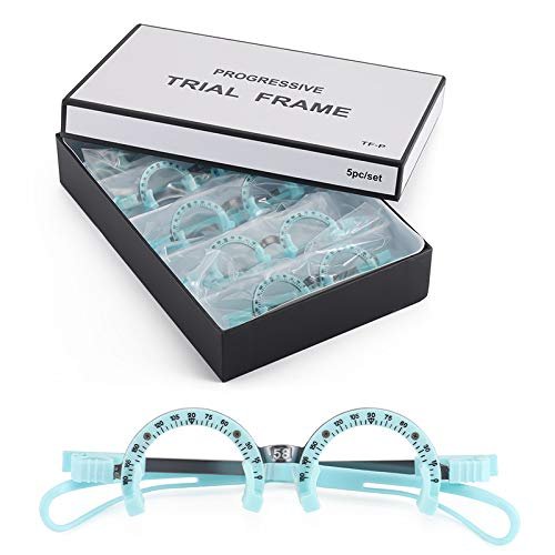 Dhoptical Titanium Alloy Trial Frame Half Rimless Frame Optical Use Three Lens Glasses Shop Equipment (66MM Single)