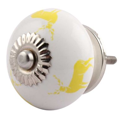 Indian Shelf 12 Piece Yellow Standing Rein Deer Ceramic Modern Drawer Handles Cabinet Pulls Dresser Knobs Designer Hardware
