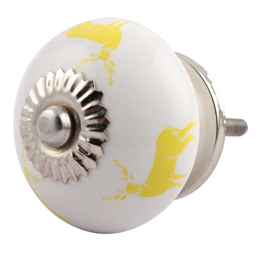 Indian Shelf 12 Piece Yellow Standing Rein Deer Ceramic Modern Drawer Handles Cabinet Pulls Dresser Knobs Designer Hardware