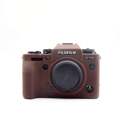 X-T4 Case, BolinUS Fullbody Ultra-Thin Lightweight Rubber Soft Silicone Housing Case Bag Cover for Fuji Fujifilm X-T4 XT4 (Coffee)
