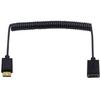 Duttek 4K Mini HDMI to HDMI Coiled Cable 6FT/1.8M, Mini HDMI Male to A Female Extension Cable Supports 1080P, 3D for Camera, Camcorder, Laptop, Projector view 1