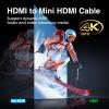 Duttek 4K Mini HDMI to HDMI Coiled Cable 6FT/1.8M, Mini HDMI Male to A Female Extension Cable Supports 1080P, 3D for Camera, Camcorder, Laptop, Projector view 4