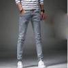 Andongnywell Men's Slim-fit Tapered-Leg Jean Trousers Man's Comfort Stretch Slim-Fit Pencil Denim Pants (Light Grey2,32) view 2
