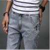 Andongnywell Men's Slim-fit Tapered-Leg Jean Trousers Man's Comfort Stretch Slim-Fit Pencil Denim Pants (Light Grey2,32) view 3