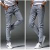 Andongnywell Men's Slim-fit Tapered-Leg Jean Trousers Man's Comfort Stretch Slim-Fit Pencil Denim Pants (Light Grey2,32) view 4
