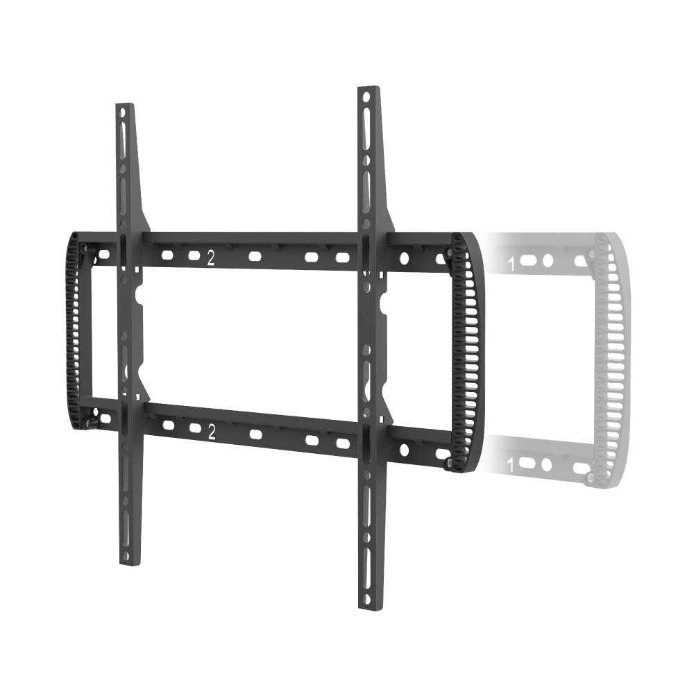 Barkan TV Wall Mount, 13-90 inch Fixed Flat/Curved Screen Bracket, Holds up to 132lbs, Auto Lock Patented, Extendable Wall Plate - 3 Products in 1, Fits LED OLED LCD (BM400T)