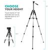 Movo MV-T5 57-inch Video Camera Tripod Stand with Pan Head - Lightweight Tripod for Camera and Phone Videos, Vlogging, Film - Aluminum Travel Tripod for DSLR Camera with Digital Camera Tripod Mount view 3