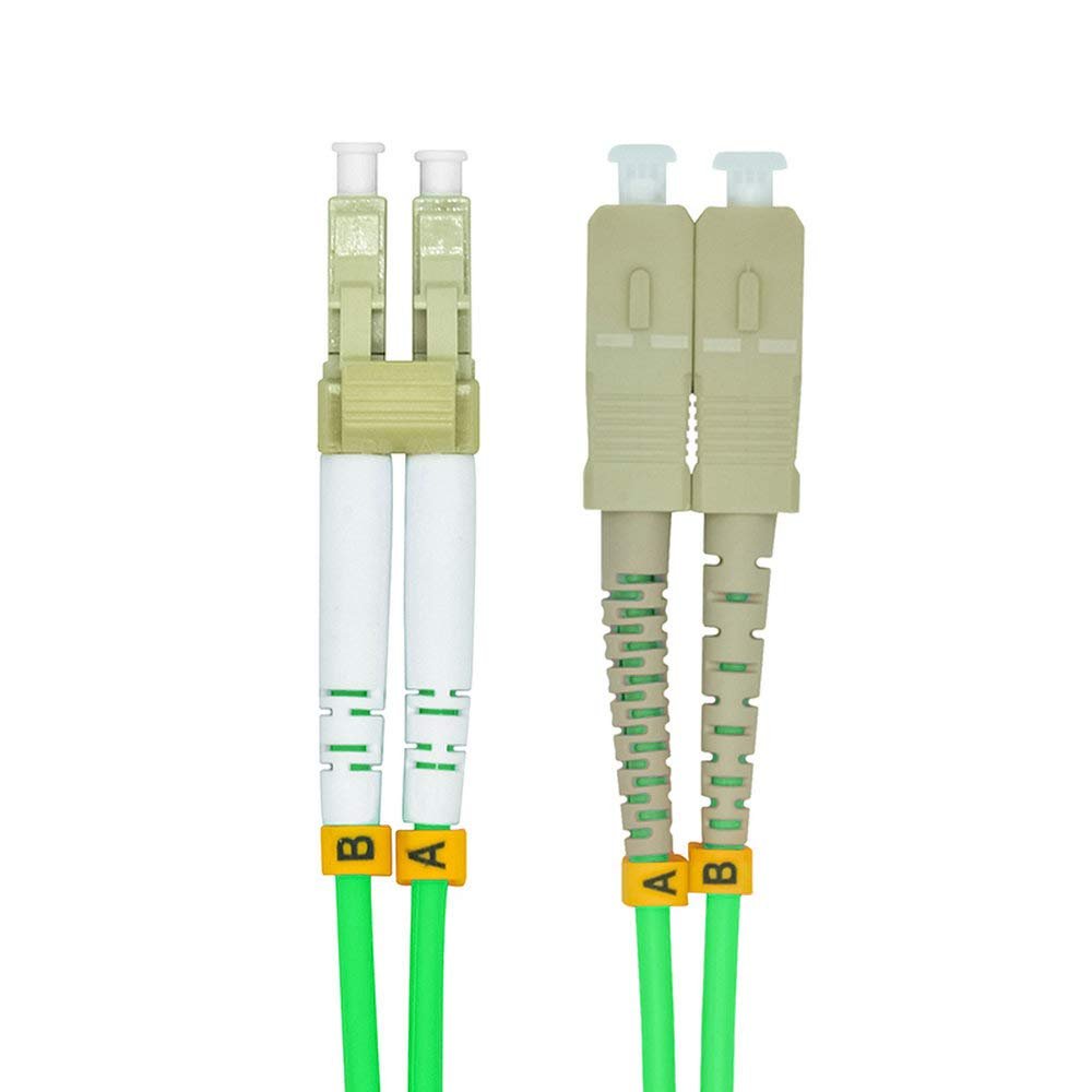 Jeirdus 1Meter 3ft LC to SC Duplex 40/100GB OM5 Fiber Optic Cable Jumper Optical Patch Cord 50/125 Multimode 1M LC-SC
