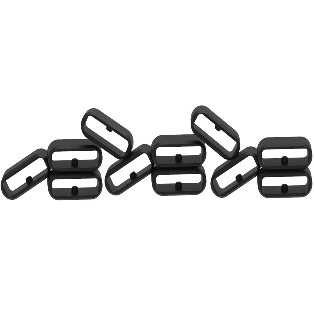 11-Pack Strap Silicone Fastener Rings Connector Security Band Keeper Safe Rings for Garmin Vivoactive 3/ Forerunner 645 245/Venu/Vivomove/Fenix 6S/Fenix 5S Bands Black Rubber Replacement Bands