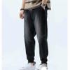 Andongnywell Mens Slim Fit Jeans Casual Stretch Straight Leg Cotton Super Comfy Pocket Denim Pants Trousers (Black,Small) view 2