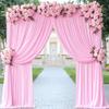 10ftx10ft Baby Pink Wrinkle-Free Backdrop Drapes, Pink Polyester Background Curtains Backdrop Decorations for Party,Baby Shower,Birthday Parties view 1