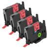 NineLeaf 4 Pack Compatible for Brother TZ TZe TZe-431 TZe431 TZ-431 TZ431 Label Tape 12mm 1/2'' Black on Red Standard Laminated Labeling Work with P-Touch PT-D210 PTD400AD PTH110 PT-D600 Label Maker view 1