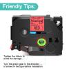 NineLeaf 4 Pack Compatible for Brother TZ TZe TZe-431 TZe431 TZ-431 TZ431 Label Tape 12mm 1/2'' Black on Red Standard Laminated Labeling Work with P-Touch PT-D210 PTD400AD PTH110 PT-D600 Label Maker view 2