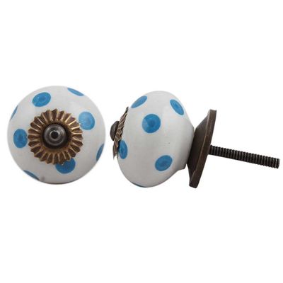 Indian Shelf Pack of 16 Ceramic Classic Dresser Knobs Cabinet Handles Drawer Pulls Decorative Design