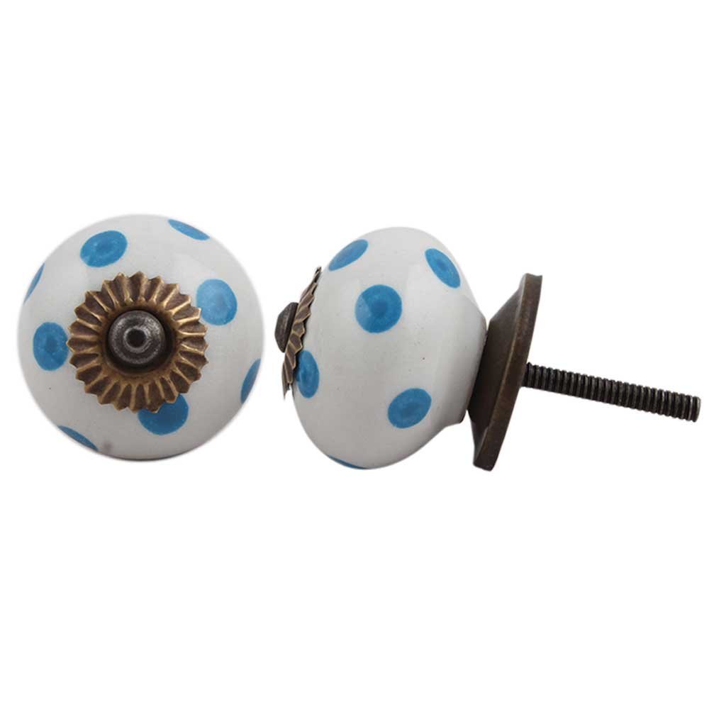 Indian Shelf Pack of 16 Ceramic Classic Dresser Knobs Cabinet Handles Drawer Pulls Decorative Design