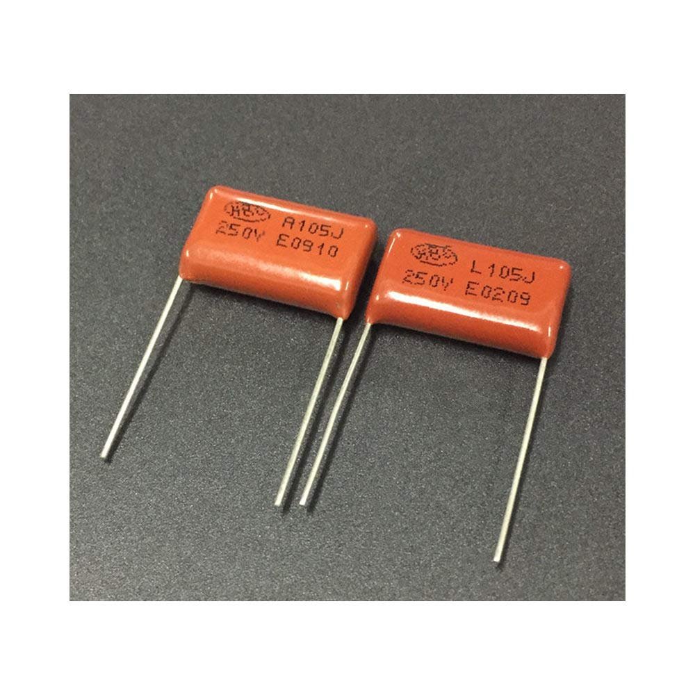 100pcs CBB 105 250V 105J CL21 1uF P20 Metallized Polypropylene Film Capacitor