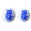 Indian Shelf Pack of 12 Blue Ceramic Decorative Dresser Handles Drawer Knobs Cabinet Pulls Elegant Hardware Owl Flat Fauna view 1
