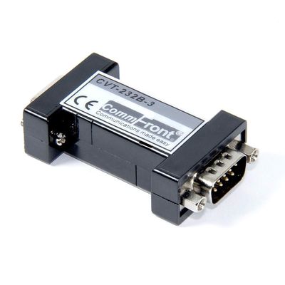 COMMFRONT Industrial RS232 Optical Isolator, 7-Wire, 2500V Isolation, Port-Powered, 600W Surge Protection and 15kV Static Protection