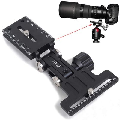 iShoot Metal Foldable Long Focus Lens Support Stand, Retractable Telephoto Zoom Lens Bracket Holder Bayonet Protector with Camera Quick Release Plate Compatible with Arca-Swiss Fit Tripod Head Clamp