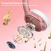INFURTURE Pink Headphones Over Ear Headphones Active Noise Cancelling Bluetooth Headphones, Deep Bass Headset, Low Latency, 90H Playtime, Foldable Headphone for Sport Running Cool Gadgets Gift-H1 view 3