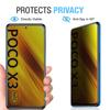 Anbel Design Anbzsign [2 Pack] Camera Lens Protector and [2 Pack] Privacy Full Coverage Screen Protector for Xiaomi Poco X3 / Poco X3 NFC/Poco X3 Pro, Anti-Spy 9H Hardness Tempered Glass view 3