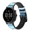 CA0400 Extreme Freestyle Motocross Leather Smart Watch Band Strap for Fossil Hybrid Smartwatch Nate, Hybrid HR Latitude, Hybrid Smartwatch Machine Size (24mm) view 1