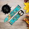 CA0499 Aqua Turquoise Stone Leather Smart Watch Band Strap for Fossil Hybrid Smartwatch Nate, Hybrid HR Latitude, Hybrid Smartwatch Machine Size (24mm) view 2