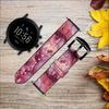 CA0559 Pink Marble Graphic Printed Leather Smart Watch Band Strap for Fossil Hybrid Smartwatch Nate, Hybrid HR Latitude, Hybrid Smartwatch Machine Size (24mm) view 2