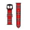 CA0290 Tartan Red Pattern Leather Smart Watch Band Strap for Fossil Hybrid Smartwatch Nate, Hybrid HR Latitude, Hybrid Smartwatch Machine Size (24mm) view 3