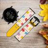 CA0321 Cute Cat Cartoon Funny Leather Smart Watch Band Strap for Fossil Hybrid Smartwatch Nate, Hybrid HR Latitude, Hybrid Smartwatch Machine Size (24mm) view 2