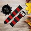 CA0384 Black and Red Striped Leather Smart Watch Band Strap for Fossil Hybrid Smartwatch Nate, Hybrid HR Latitude, Hybrid Smartwatch Machine Size (24mm) view 2