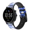 CA0337 Star Pattern Leather & Silicone Smart Watch Band Strap for Fossil Mens Gen 5E 5 4 Sport, Hybrid Smartwatch HR Neutra, Collider, Womens Gen 5 Size (22mm) view 1