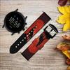 CA0525 Wolf Howling Red Moon Leather Smart Watch Band Strap for Fossil Hybrid Smartwatch Nate, Hybrid HR Latitude, Hybrid Smartwatch Machine Size (24mm) view 2