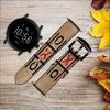 CA0709 Tic Tac Toe XO Game Leather Smart Watch Band Strap for Fossil Hybrid Smartwatch Nate, Hybrid HR Latitude, Hybrid Smartwatch Machine Size (24mm) view 2