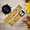CA0814 Bullet Rusting Yellow Metal Leather & Silicone Smart Watch Band Strap for Fossil Mens Gen 5E 5 4 Sport, Hybrid Smartwatch HR Neutra, Collider, Womens Gen 5 Size (22mm) view 2