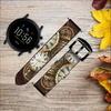 CA0596 Gold Clock Live Leather Smart Watch Band Strap for Fossil Hybrid Smartwatch Nate, Hybrid HR Latitude, Hybrid Smartwatch Machine Size (24mm) view 2