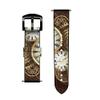 CA0596 Gold Clock Live Leather Smart Watch Band Strap for Fossil Hybrid Smartwatch Nate, Hybrid HR Latitude, Hybrid Smartwatch Machine Size (24mm) view 3